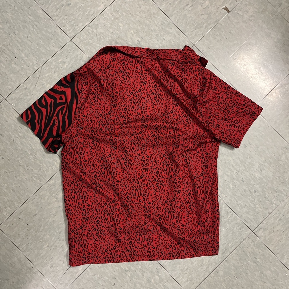 Red Multi-Patterned Button Down - Picture 4 of 4
